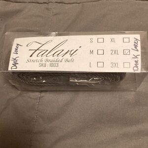 Falari Dark Grey Stretch Braided Belt 2XL
